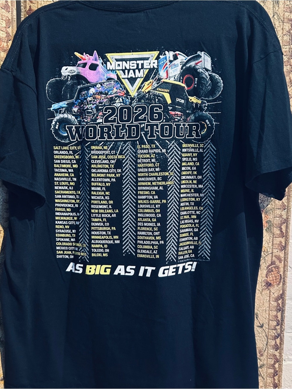Monster Jam World Tour 2026 Black Graphic Tee Size XL - Picture 5 of 6